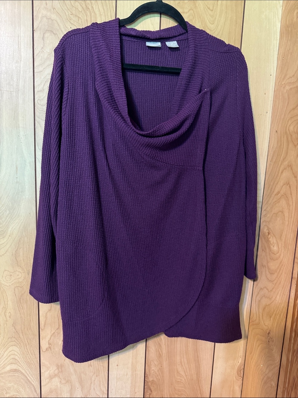 Chico's Deep Purple Draped Cowl Sweater